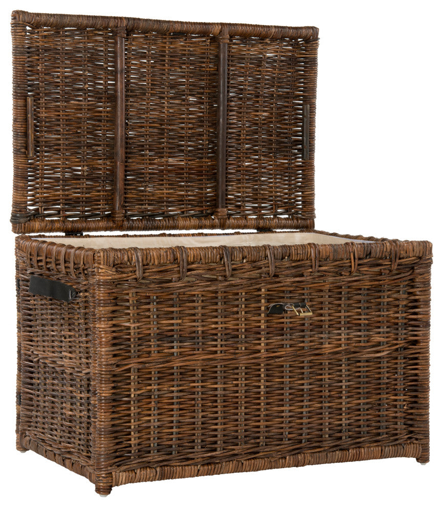 happimess Michael 35" Wicker Storage Trunk, Brown
