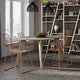 Modern Dining Table, Oak and White Marble