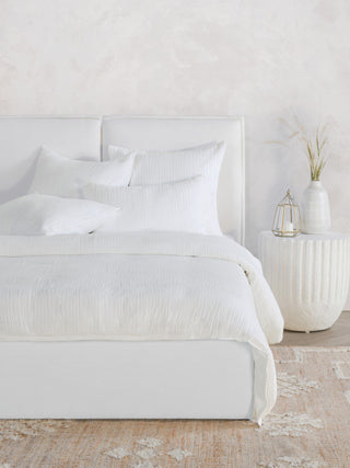 Camille Linen Sham, White, Euro Size