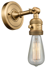 Bare Bulb Sconce With Switch, Brushed Brass, No Backplate