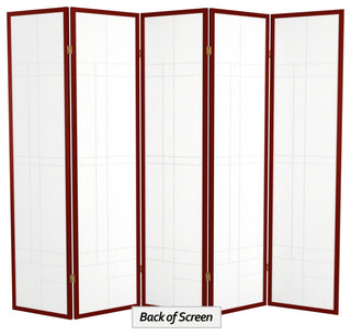 6' Tall Eudes Shoji Screen, Rosewood, 5 Panels