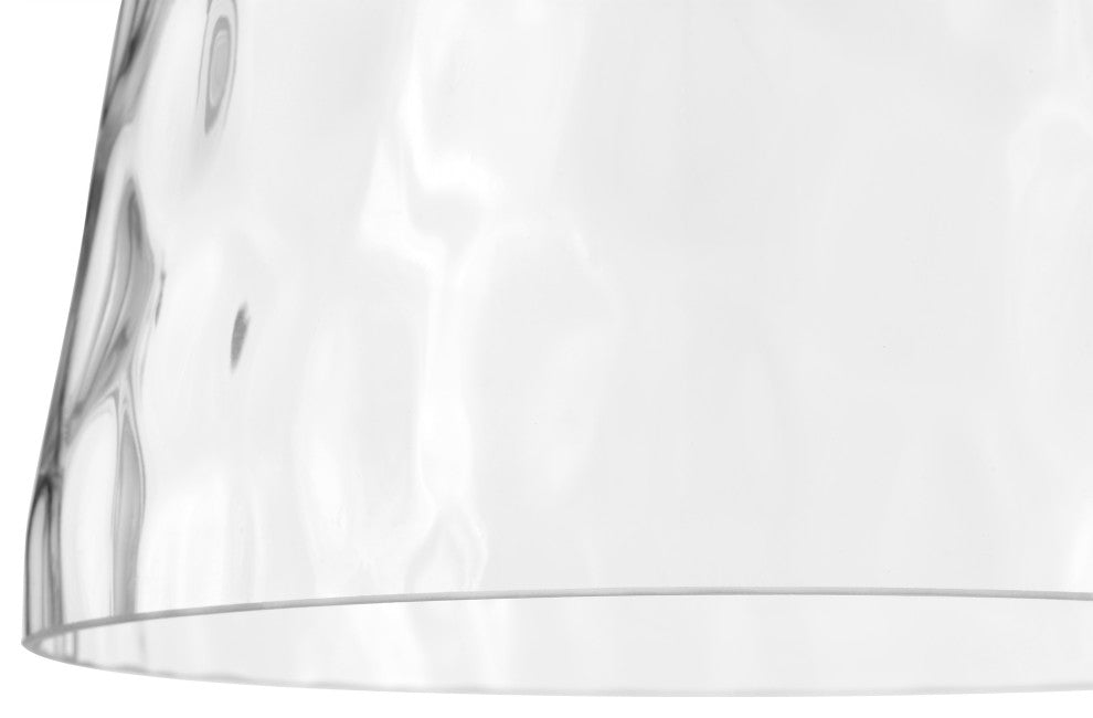 1-Light Matte Black 8 in. Mini Pendant With Hammered Glass Shade