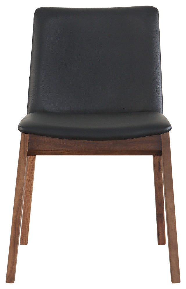 Mid - Century Modern Deco Dining Chair Black Pvc - M2 - Black