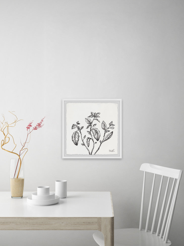 "Mint Leaves" Framed Painting Print, 32x32