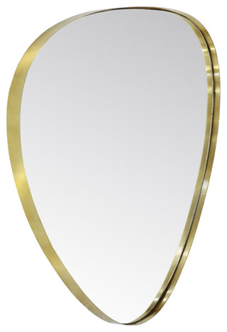 Finch Glass Mirror With Iron Frame, Brushed Gold, 36" H