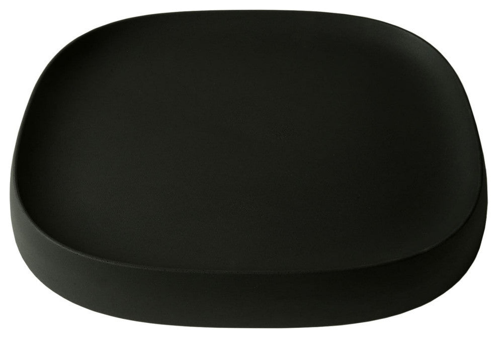 Pebble Indoor/Outdoor Large Plant Caddy with Hidden Wheels, Caviar Black