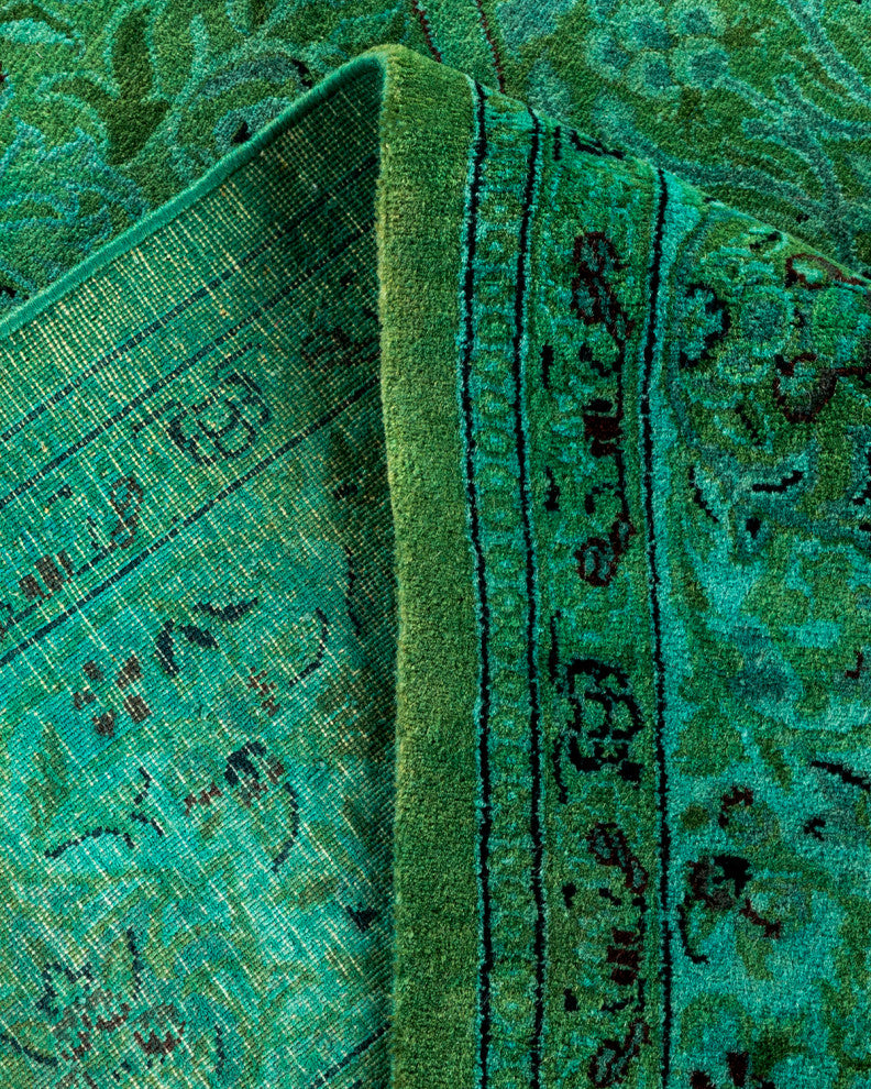 Fine Vibrance, One-of-a-Kind Hand-Knotted Area Rug Green, 5' 11" x 11' 8"