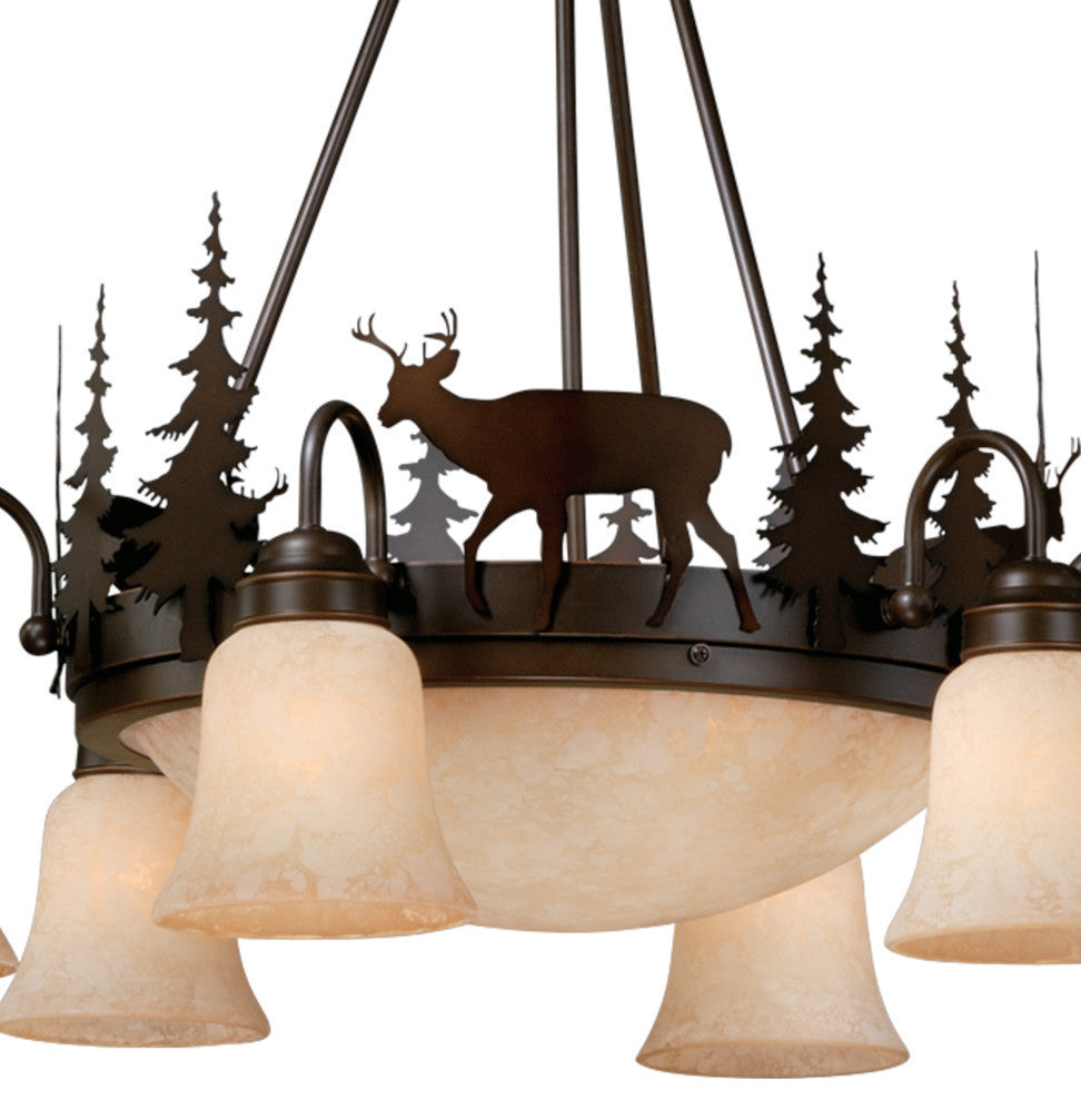 Bryce 9 Light Deer Chandelier Burnished Bronze