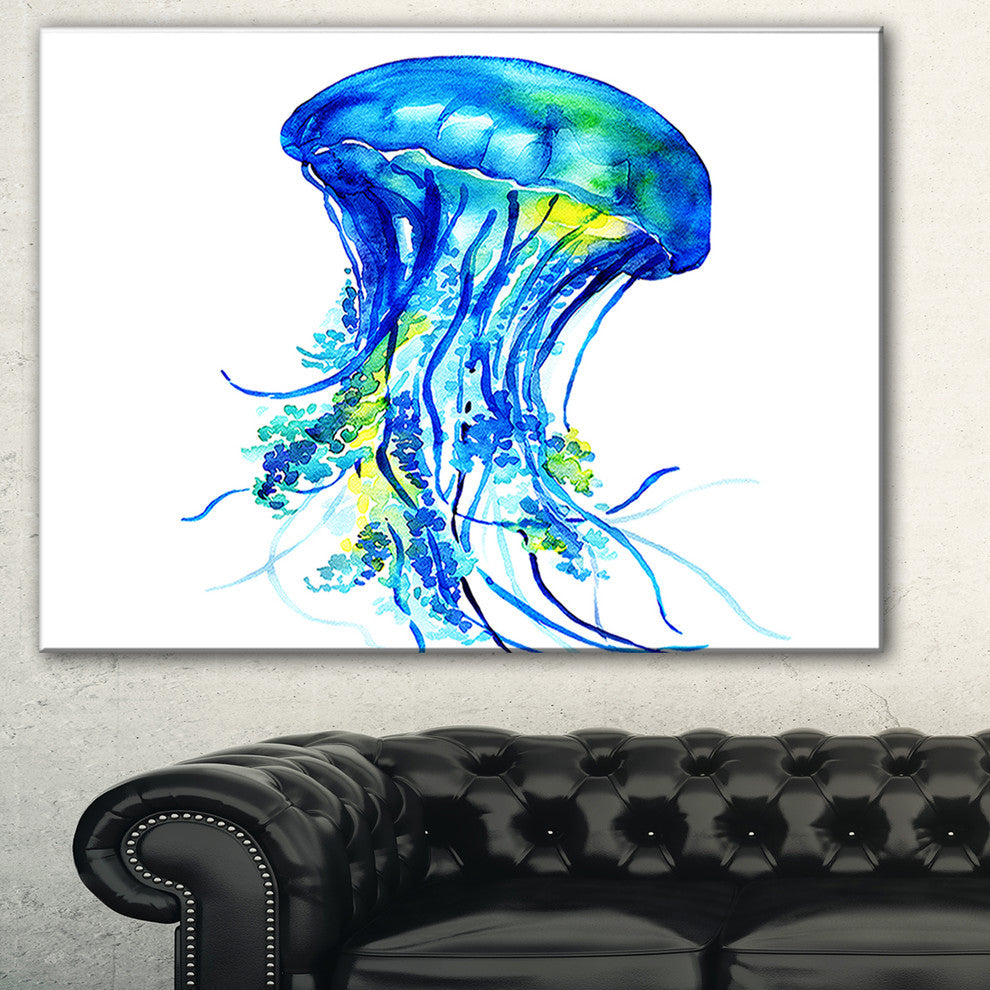 "Ocean Water Jellyfish" Animal Digital Art Canvas Print
