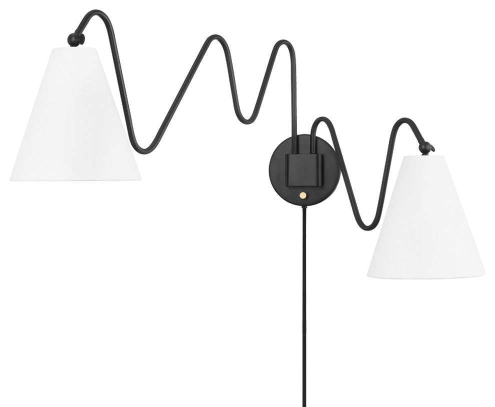 Onda 2-Light Portable Wall Sconce Soft Black