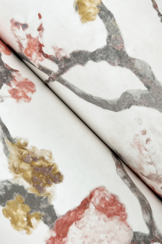 Avril Chinoiserie Coral Wallpaper
