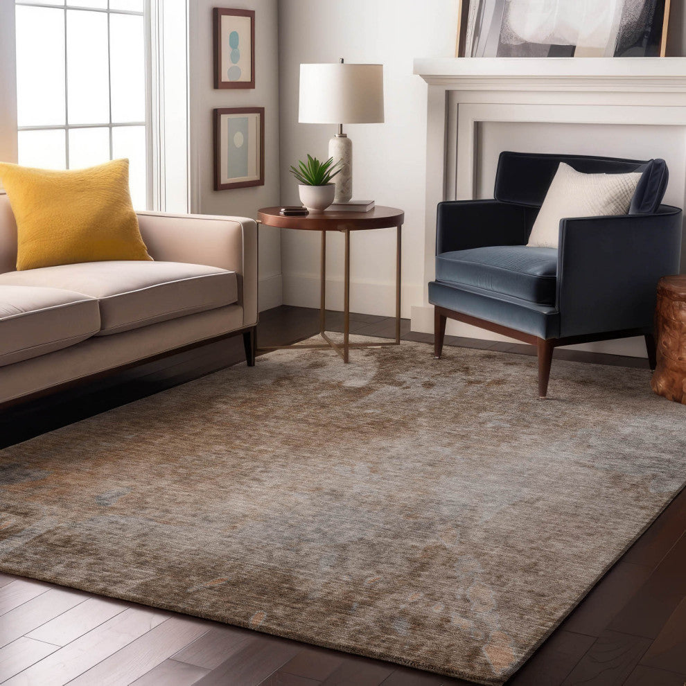 Premium Machine Washable Mayfield AMF562 Mocha 9' x 12' Rug