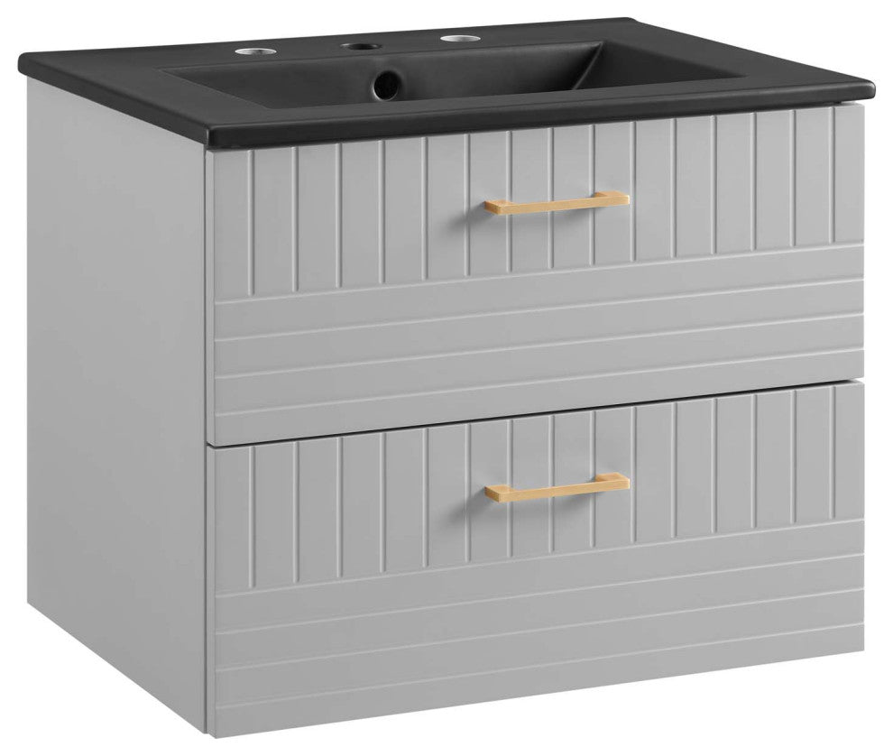 Daybreak 24" Bathroom Vanity, Light Gray Black