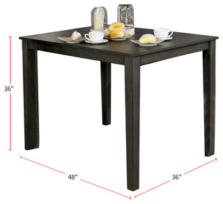 Dining Table Set, Weathered Gray and Beige, 5 Piece