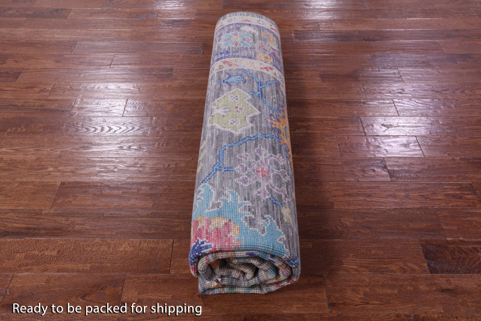 9' Square Turkish Oushak Hand Knotted Wool Rug - Q15706