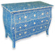 Curved French Style Bone Inlay Dresser Chest in Blue