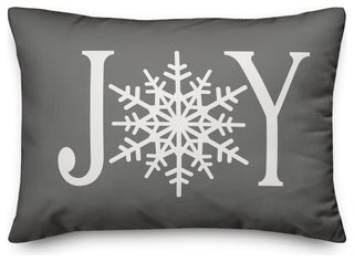 Joy Snowflake 14"x20" Throw Pillow