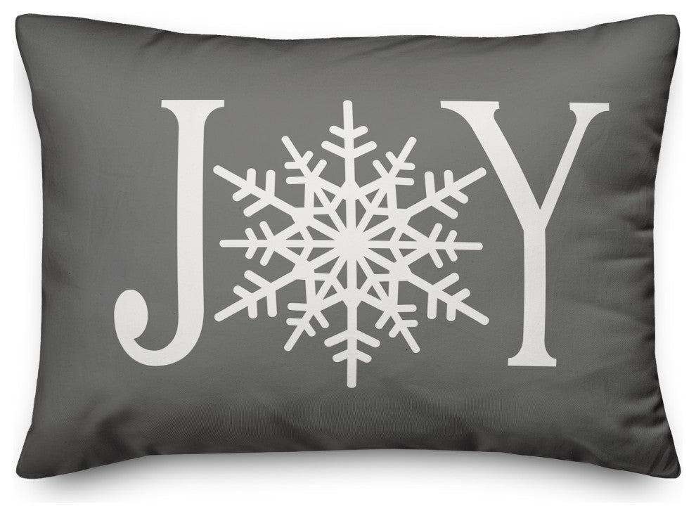 Joy Snowflake 14"x20" Throw Pillow