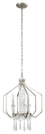 Varaluz-270P04TR-Four Light Pendant Transcend Silver