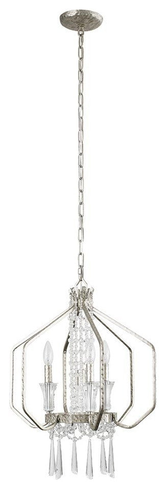 Varaluz-270P04TR-Four Light Pendant Transcend Silver