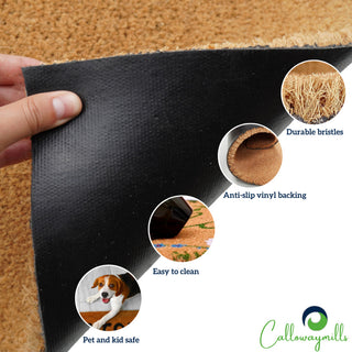 Natural Coir & Vinyl Doormat, 30"x48"