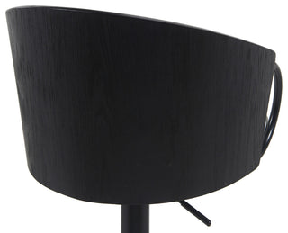 Montego Adjustable Barstool, Black With Snow White Faux Leather