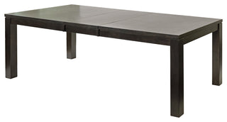 Modern Wood Rectangular Extension Kitchen Dining Table and 8-Chairs, Black