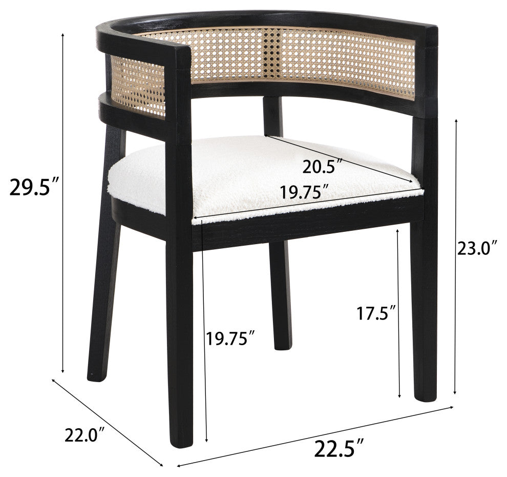 GDF Studio 3-Piece Bistro Set, Mid-Century End Table & 2 Chairs, Beige/Black