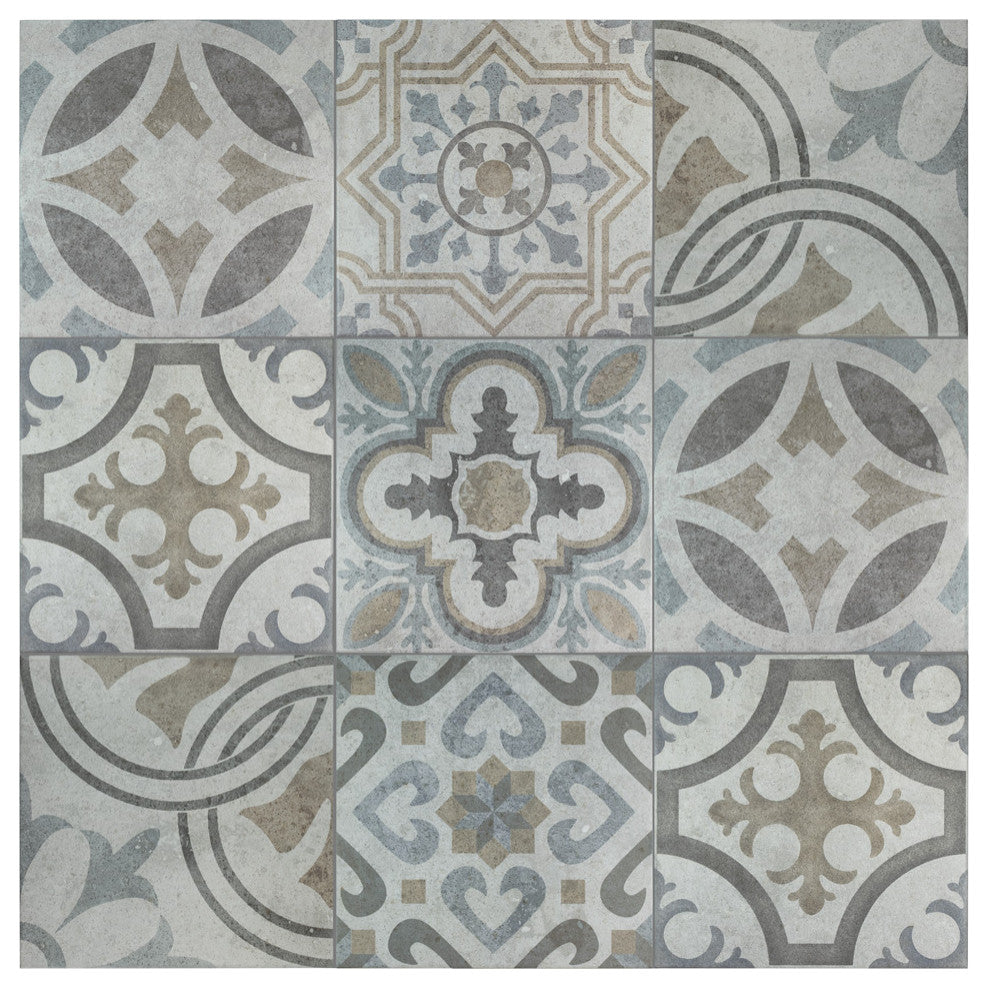 Llanes Ceramic Floor and Wall Tile, Mix, Sample