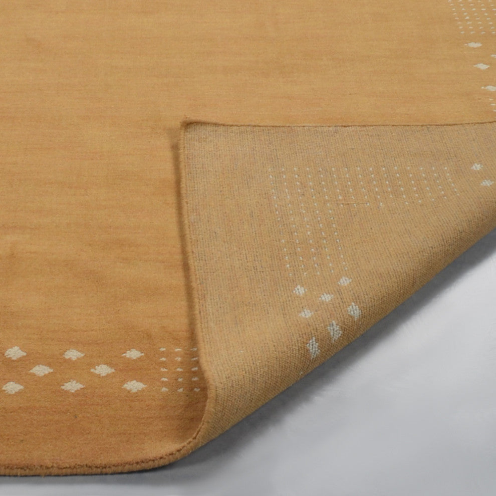 HAND KNOTTED LOOM WOOL ECO-FRIENDLY AREA RUGS - Rectangle, Gold, Contemporary