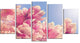 Magnolia Flowers on Sky Background, Large Floral Canvas Print, 60"x32", 5 Panels