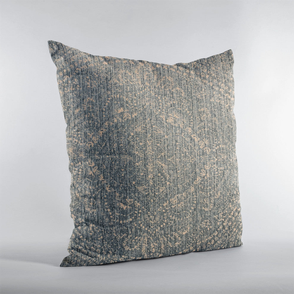 Plutus Blue Hidden Park Medallion Luxury Throw Pillow, 12"x20"