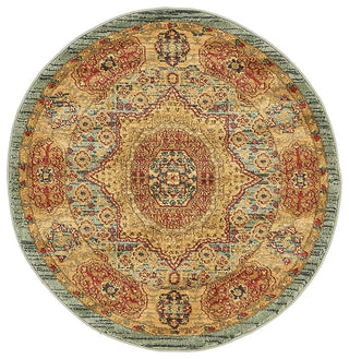 Unique Loom Light Blue Hamilton Palace 3' 3 x 3' 3 Round Rug