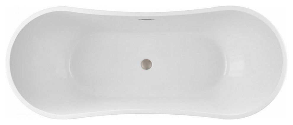 Philo 71 Inch Acrylic Double Slipper Freestanding Tub