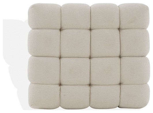Safavieh Couture Calyna Boucle Ottoman, Light Grey
