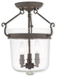Livex 50493-07 3-Light Bronze Ceiling Mount, Bronze