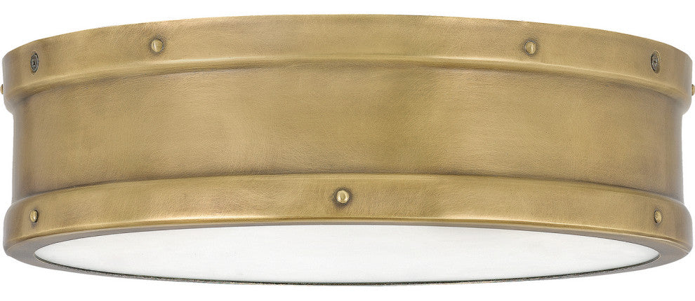 Quoizel QF5224WS LED Flush Mount, Weathered Brass Finish
