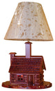 Red Cedar Log Cabin Lamp