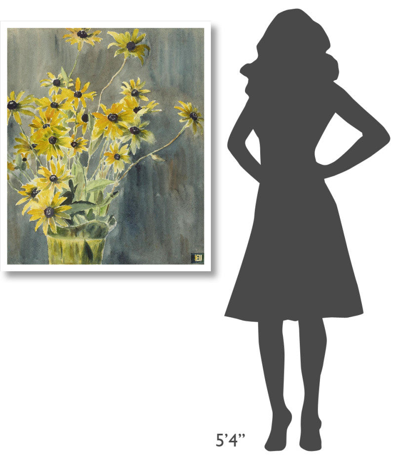 "Vase with Blackeyed Susans" Print by Hannah Borger Overbeck, 32"x38"