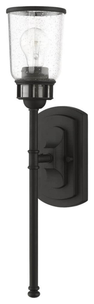 Livex Lawrenceville 1 Light 21" Tall Wall Sconce, Black