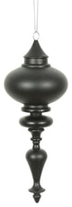 Vickerman N175017D 8" Black Matte Finial Ornament, Pack of 3