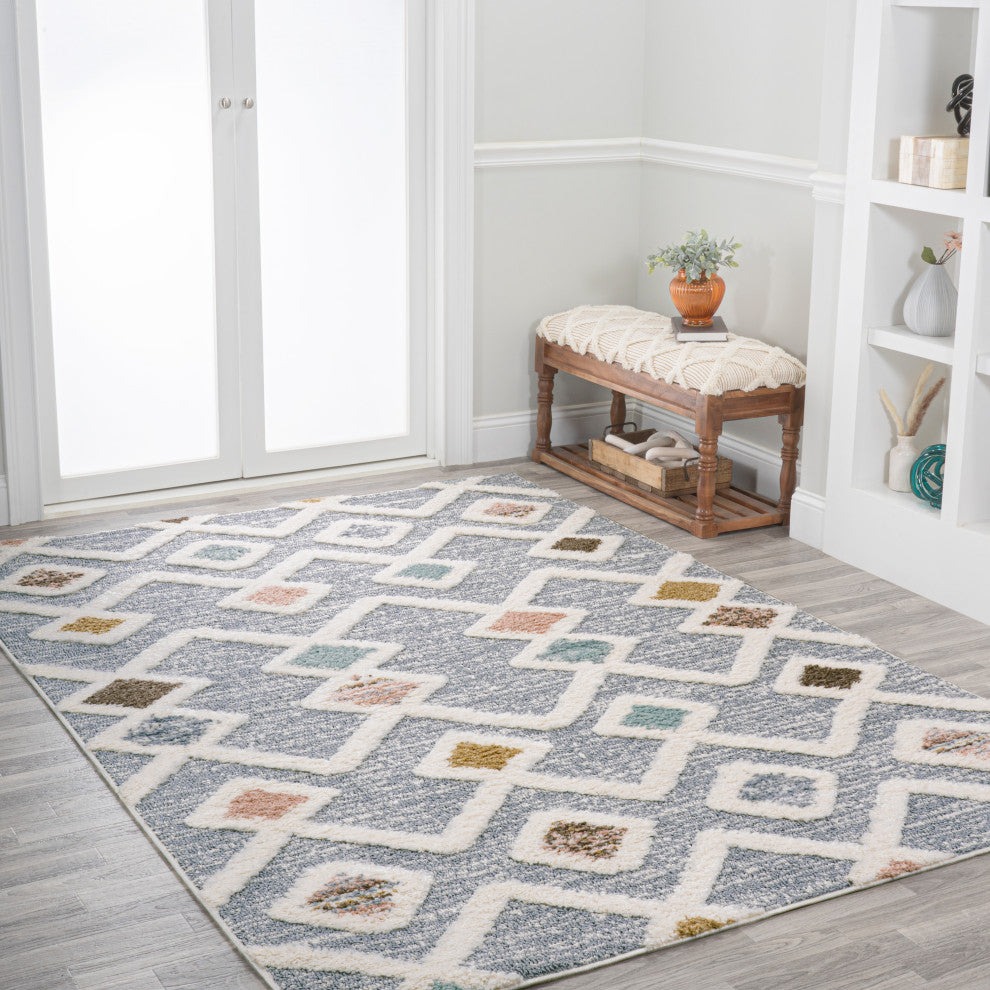 Monique Trellis High-Low Multi/Gray 3'x5' Area Rug