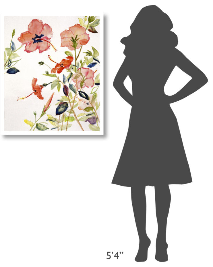 "Hibiscus Flowerpiece" Digital Paper Print by Sir Roy Calne, 27"x32"