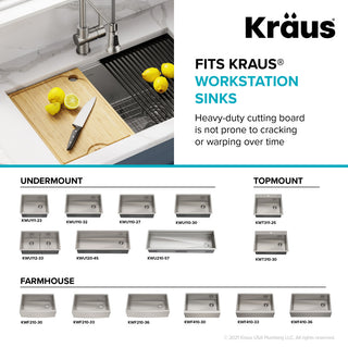 16.75" x 12" Solid Bamboo Cutting Board for Kitchen Workstation