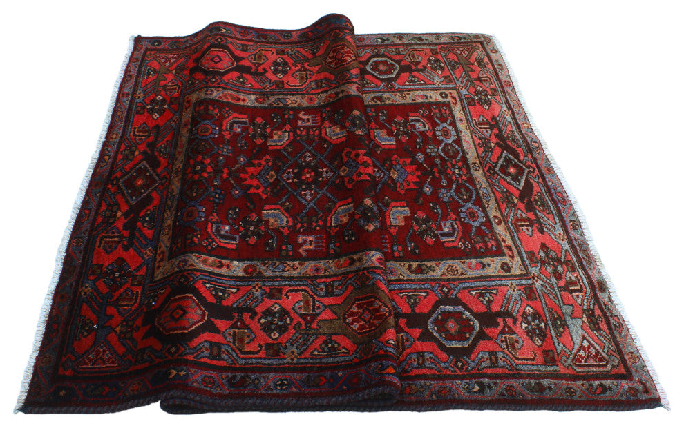 Semi Antique Amaan Red/Blue Rug, 4'1x6'6