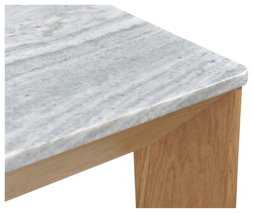 First of A Kind Angle Ashen Gray Marble Dining Table Rectangular Small