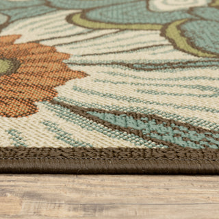 Montego 3444M Blue/Brown 7'10" Round Rug