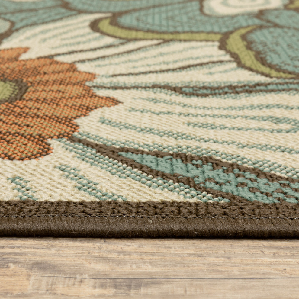 Montego 3444M Blue/Brown 7'10" Round Rug