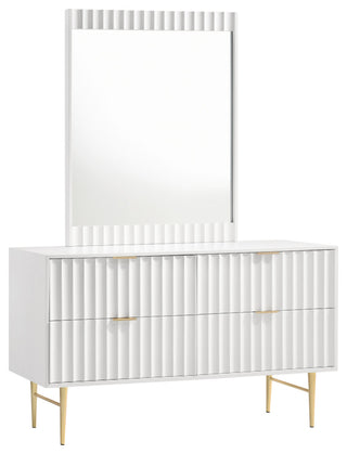 Modernist Medium Gloss Finish Dresser, Brushed Gold