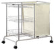 Home Rolling Laundry Cart, Silver and Gray